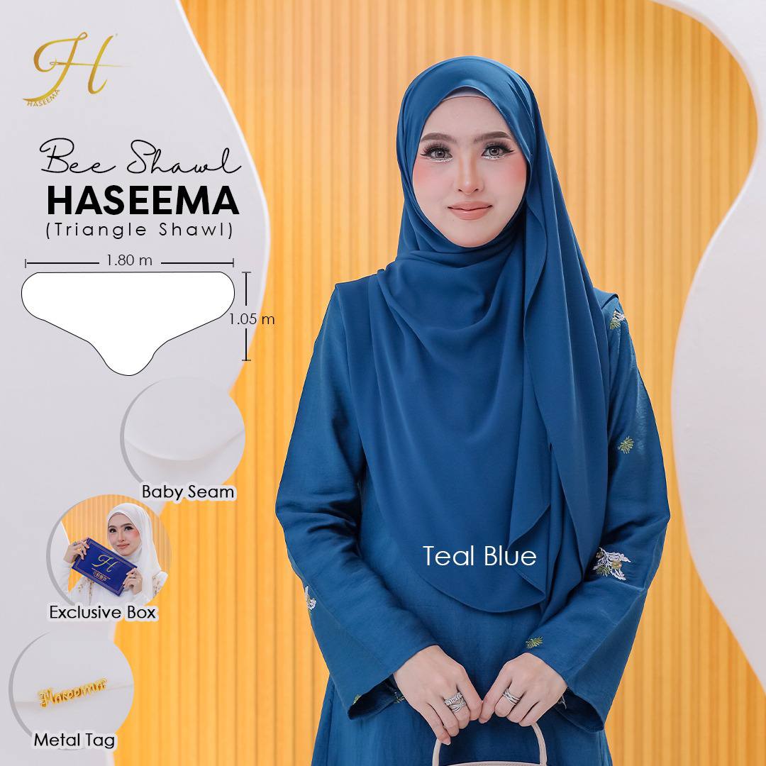 Bee Shawl Haseema in Teal Blue