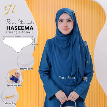 Bee Shawl Haseema in Teal Blue
