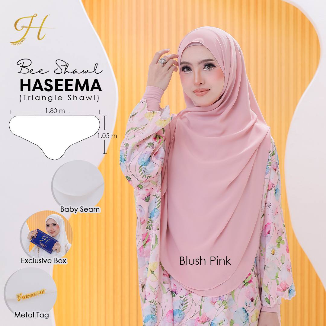 Bee Shawl Haseema in Blush Pink