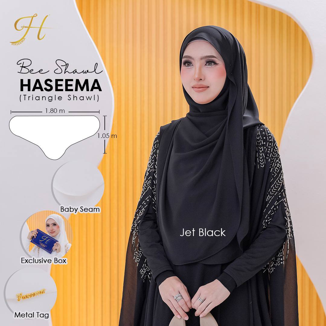 Bee Shawl Haseema in Jet Black