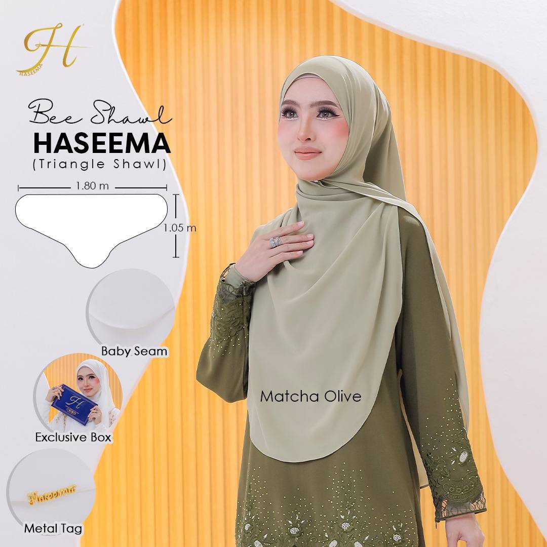 Bee Shawl Haseema in Matcha Olive