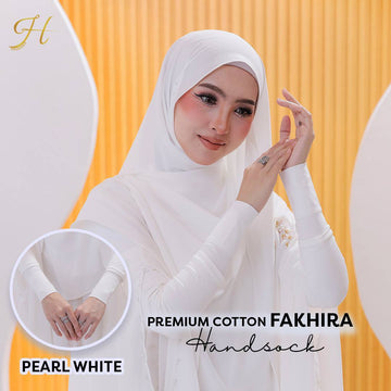 Premium Cotton Fakhira in Pearl White