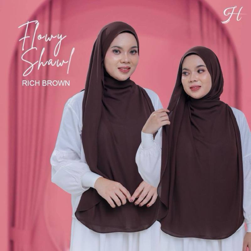 Flowy Shawl in Rich Brown