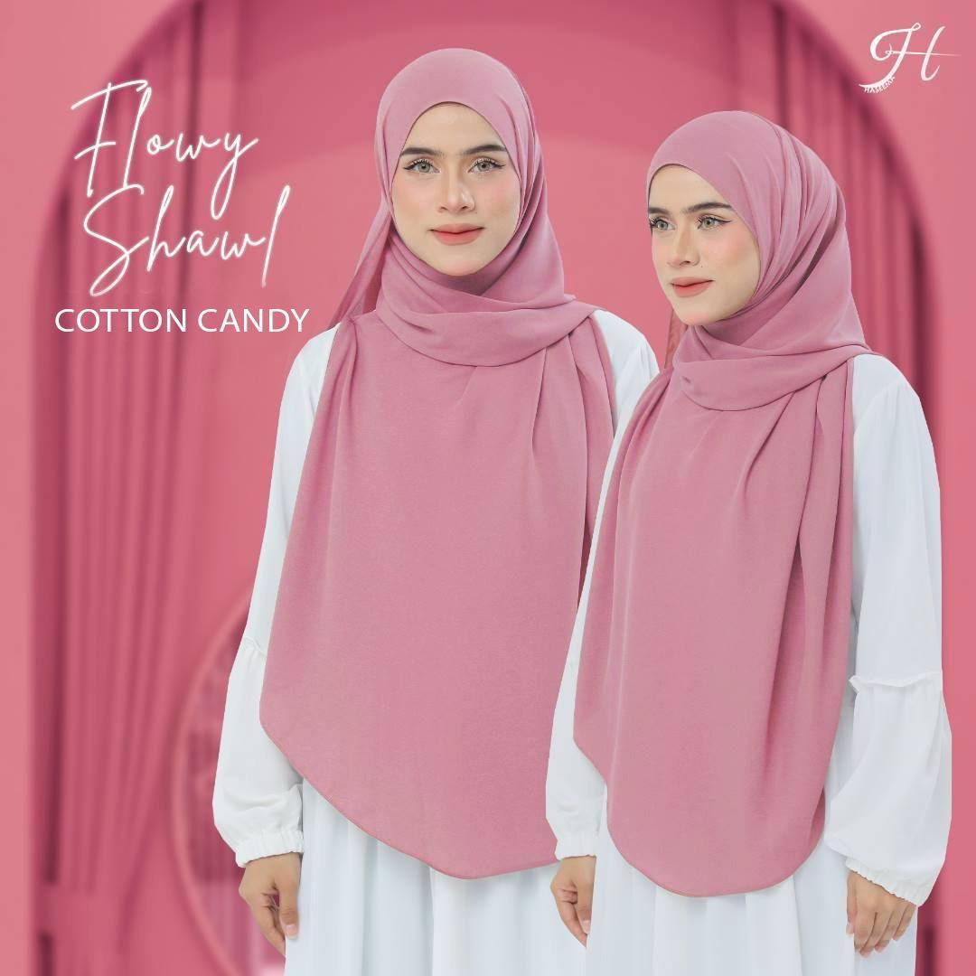 Flowy Shawl in Cotton Candy