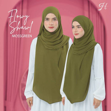 Flowy Shawl in Moss Green