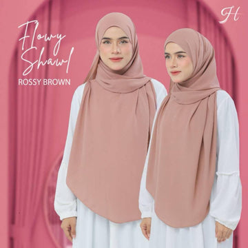 Flowy Shawl in Rossy Brown