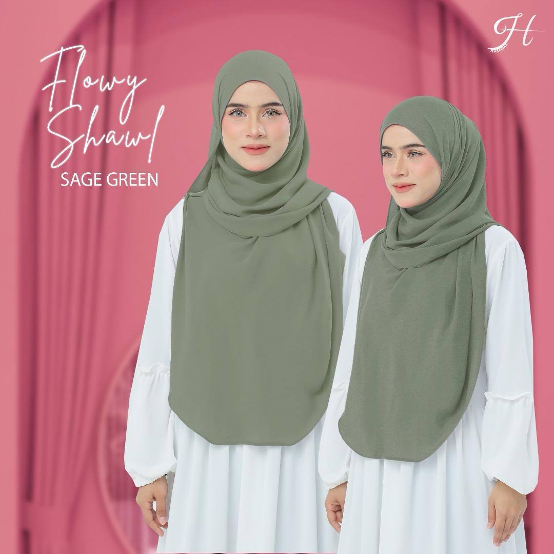 Flowy Shawl in Sage Green