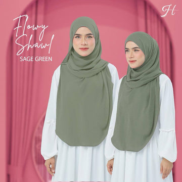 Flowy Shawl in Sage Green