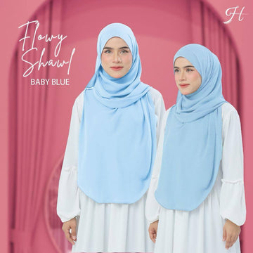 Flowy Shawl in Baby Blue