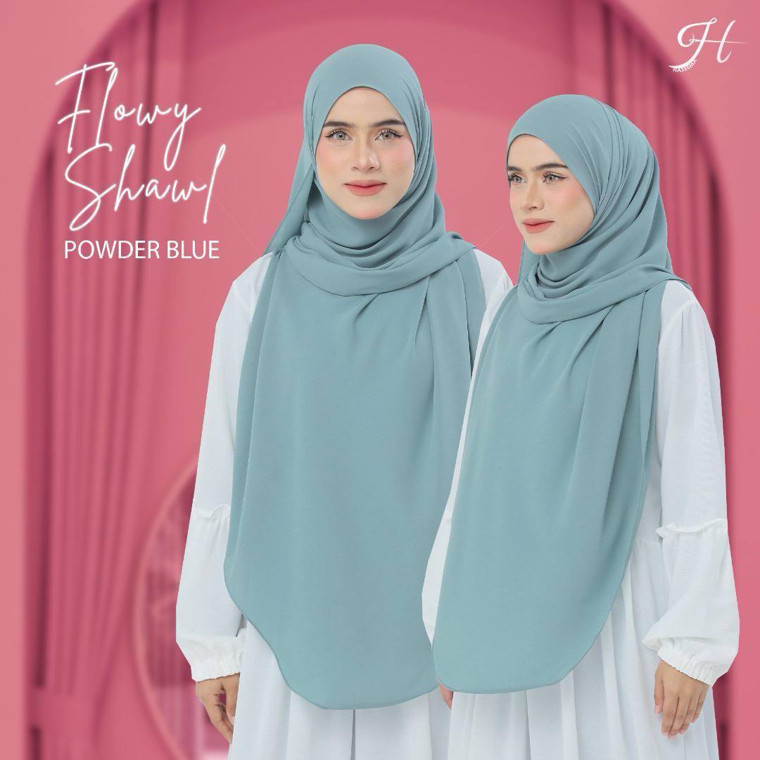 Flowy Shawl in Powder Blue
