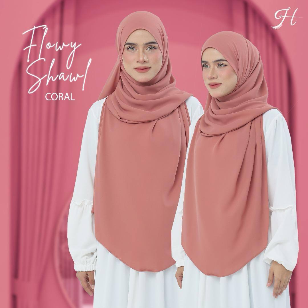 Flowy Shawl in Coral