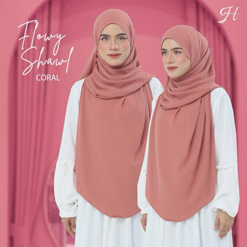 Flowy Shawl in Coral