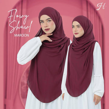 Flowy Shawl in Maroon