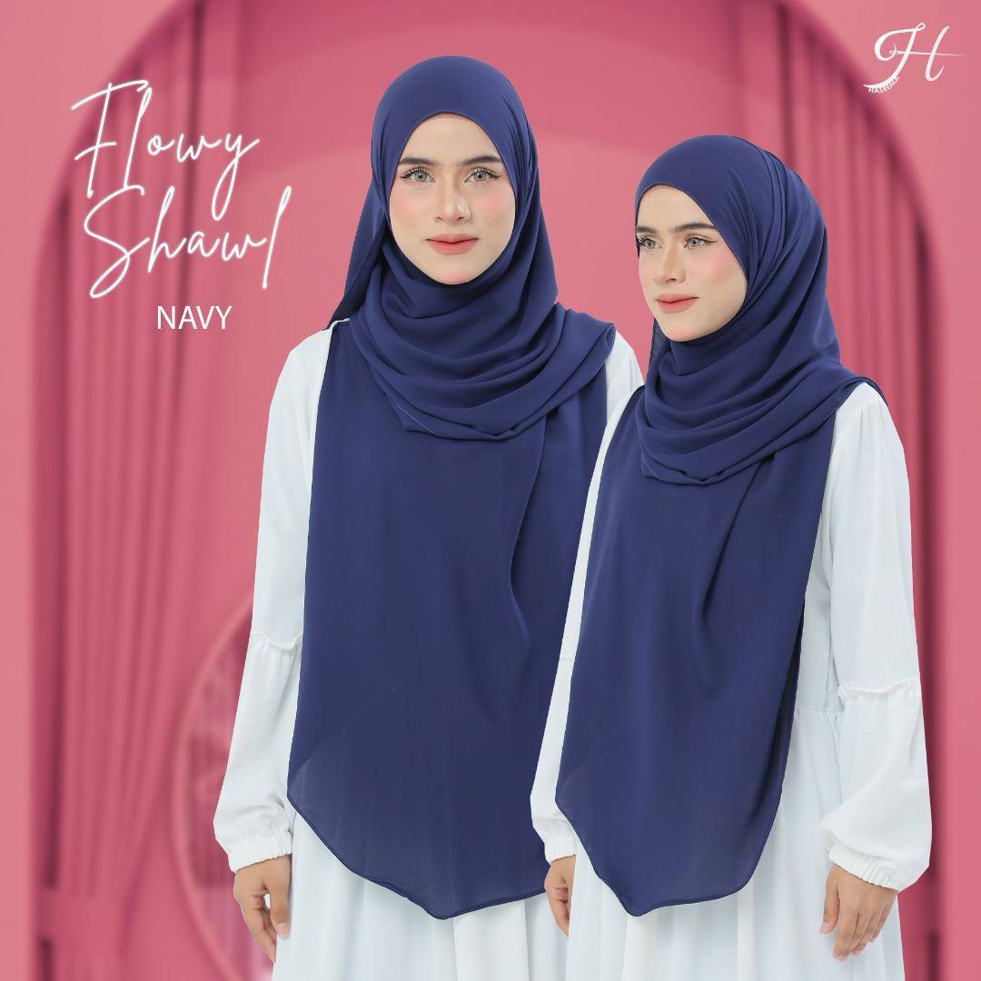 Flowy Shawl in Navy