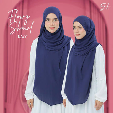 Flowy Shawl in Navy